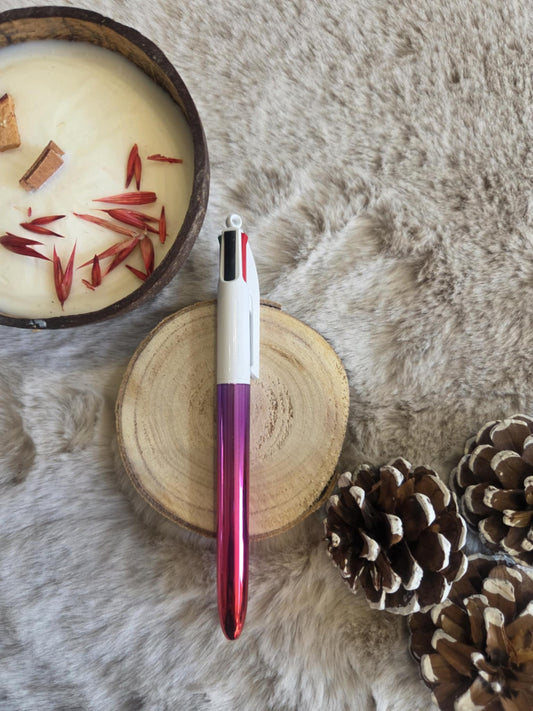Bic 4 couleurs dégradé de Violet,rose et rouge métallisé