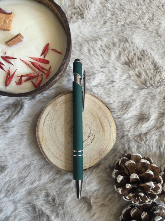 Stylo bille avec embout tactile Vert foncé