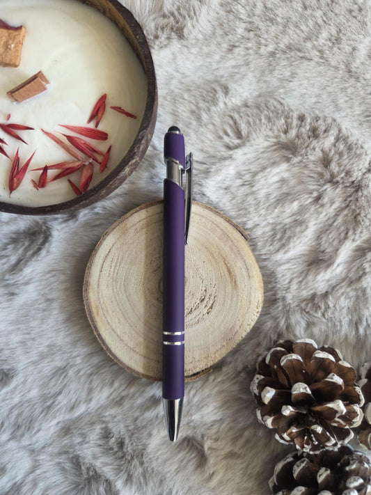 Stylo bille avec embout tactile Violet foncé