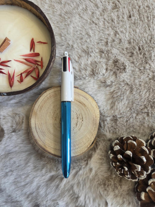 Bic 4 couleurs bleu métallisé