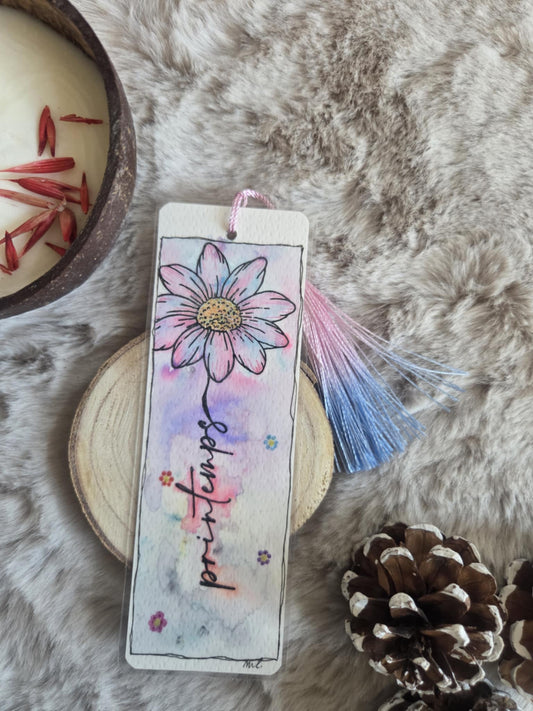 Marque-page fait main à l’aquarelle "Printemps"