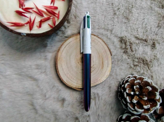 Bic 4 couleurs Bleu métallisé mat