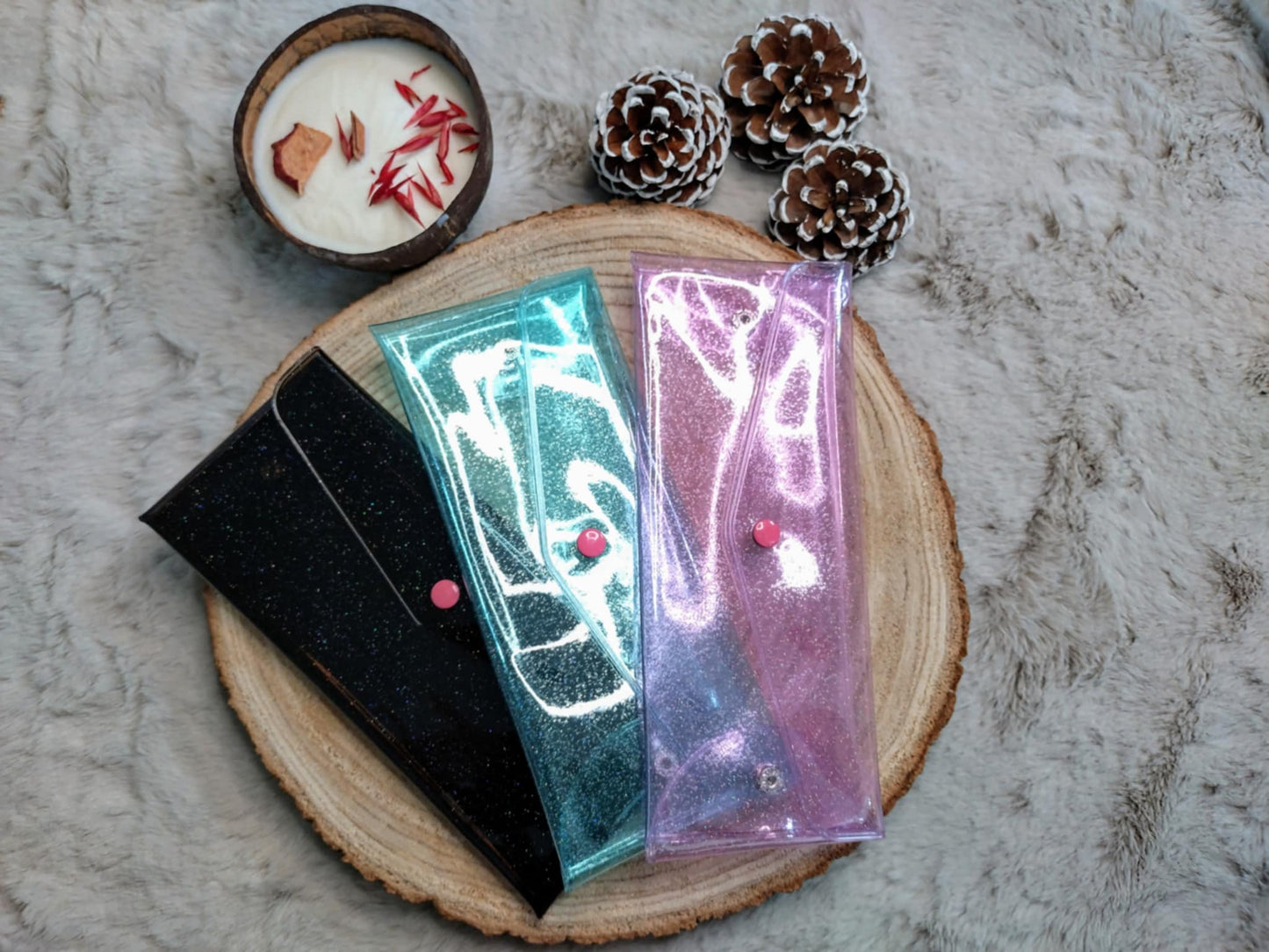 Pochette pailletée rose