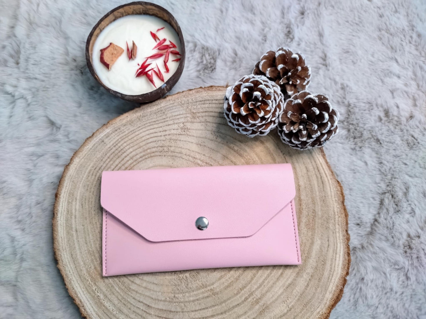 Pochette en cuir Rose
