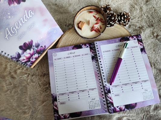 Agenda 2026 Thème Purple Flowers