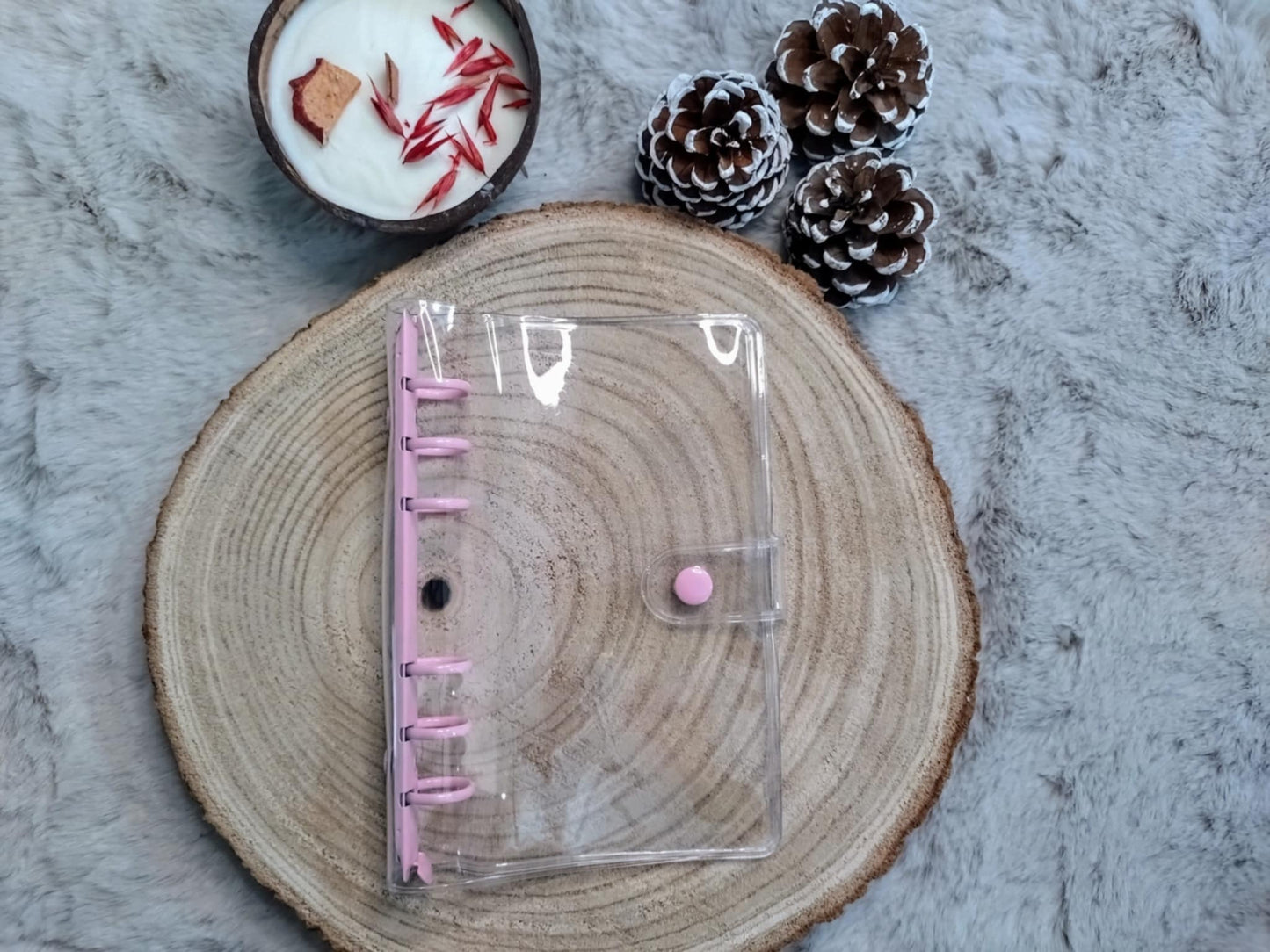 Classeur A6 Transparent Rose