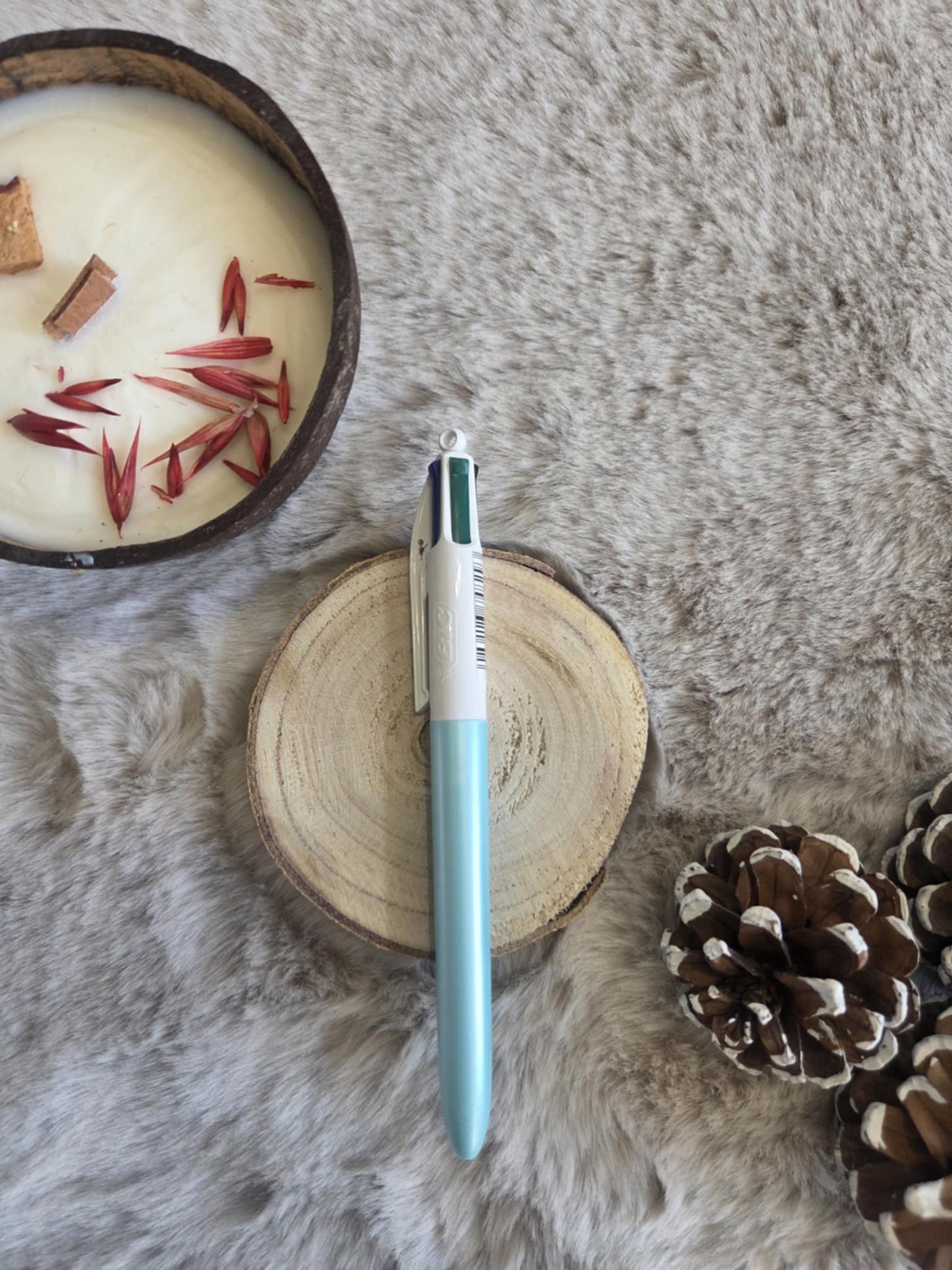 Bic 4 couleurs bleu ciel métallisé mat